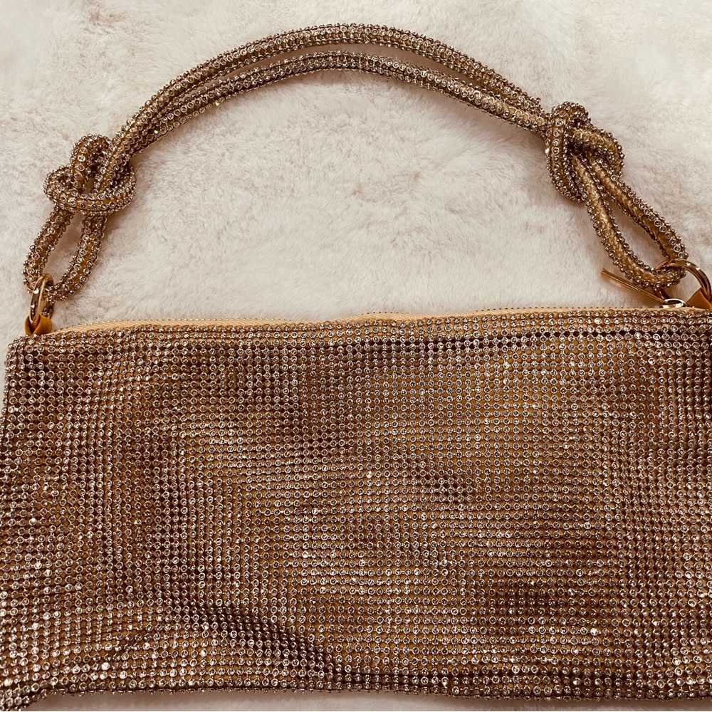 Chic Gold Beaded Women's Clutch